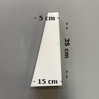 Højde 35 cm, tykkelse 5/15 cm 