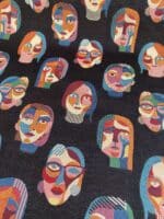 Gobelin - Abstrakte ansigter - Mørk