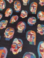 Gobelin - Abstrakte ansigter - Mørk