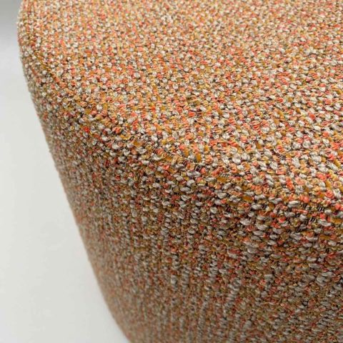 Puf i møbelstof "Pepper" - orange/beige