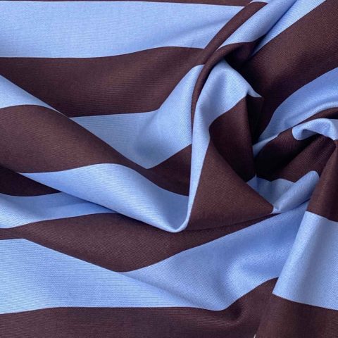 Boligtekstil i bomuld - Canvas Stripes - Lys blå/mørk lilla