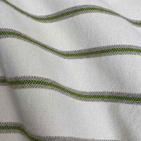 Rewool Stripe - Møbelstof - Fv. 001 - Hvid/grøn